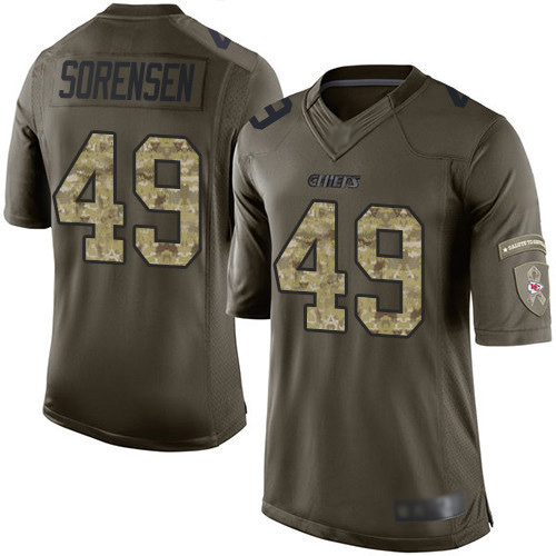 Men Kansas City Chiefs #49 Sorensen Daniel Elite Green Salute to Service Nike NFL Jersey->kansas city chiefs->NFL Jersey